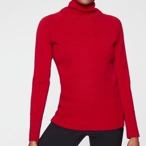 Athleta Mesa Hybrid Turtleneck Sweater Red XS